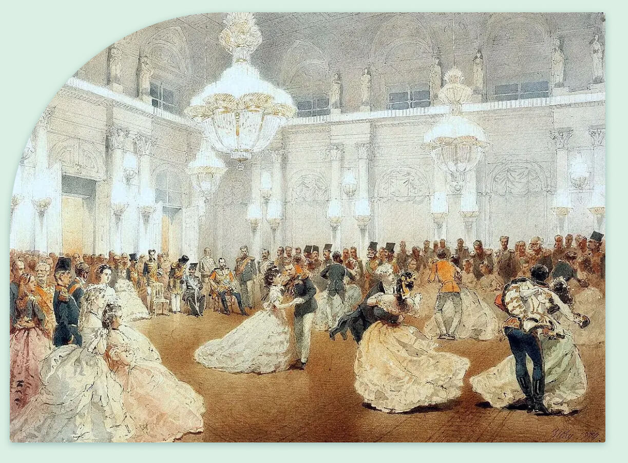 Бал в Концертном зале Зимнего дворца. Худ. - Михаил Зичи. 1873. Государственный Эрмитаж, Санкт-Петербург