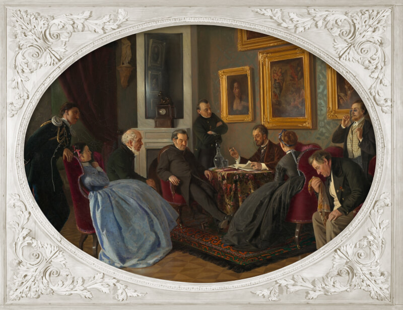 Литературное чтение. Худ. — В. Е. Маковский. 1866