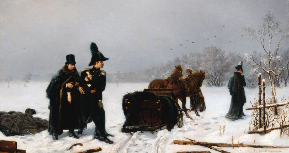 Дуэль Пушкина с Дантесом. Художник А. Наумов. 1884