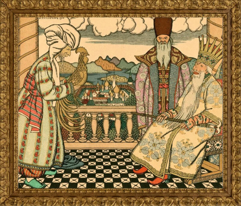 Иллюстрация сказке А. С. Пушкина «Золотой петушок». Худ. — И. Я. Билибин