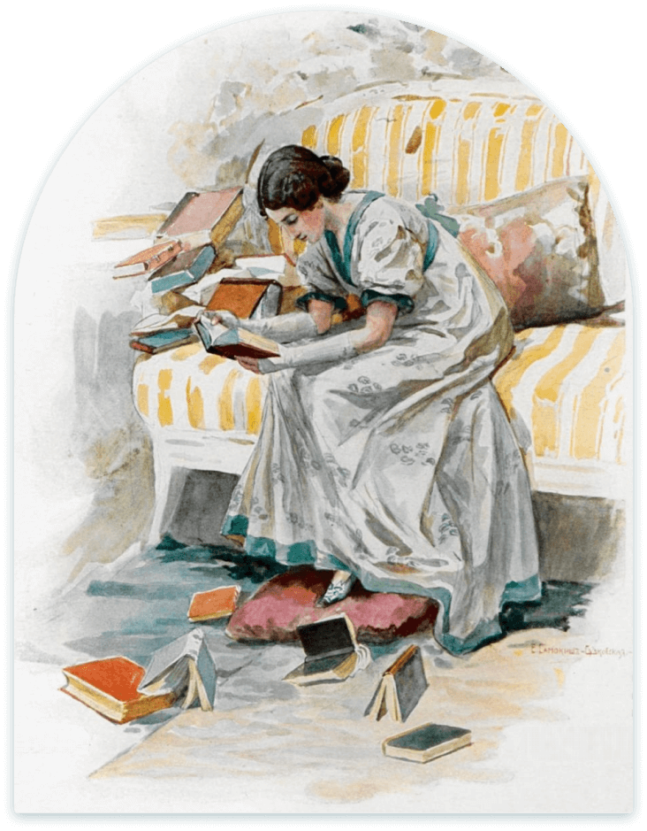 Татьяна Ларина из романа А. С. Пушкина «Евгений Онегин». Худ. — Е. Самокиш-Судковская